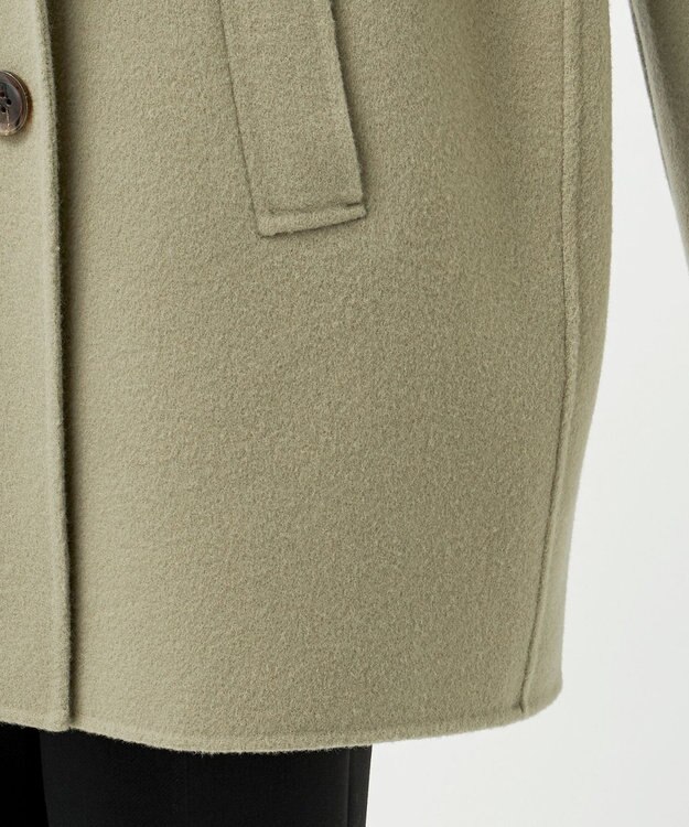 23区 S 【R(アール)】ウールメルトンリバー ショートコート オリーブ系