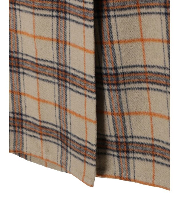 Green Parks シャギーチェックスカート Beige