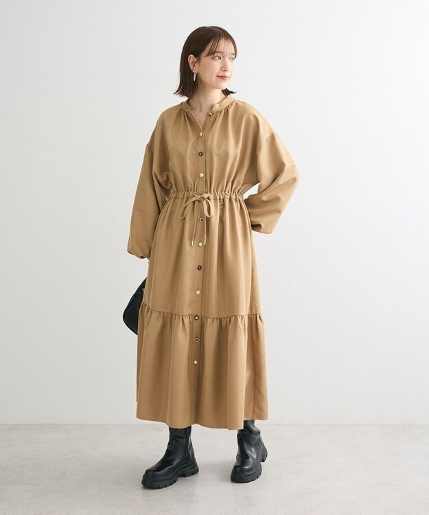 Green Parks ・ＥＬＥＮＣＡＲＥ　ＤＵＥ　イロイロ釦ワンピース Beige