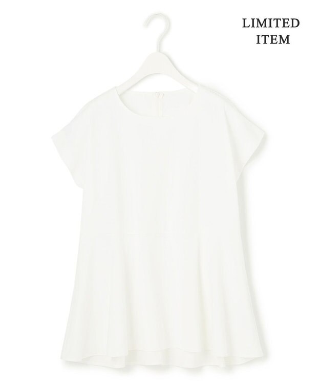 ICB L 【WEB限定・洗える】綿エステル天竺 へプラムカットソー オフホワイト系