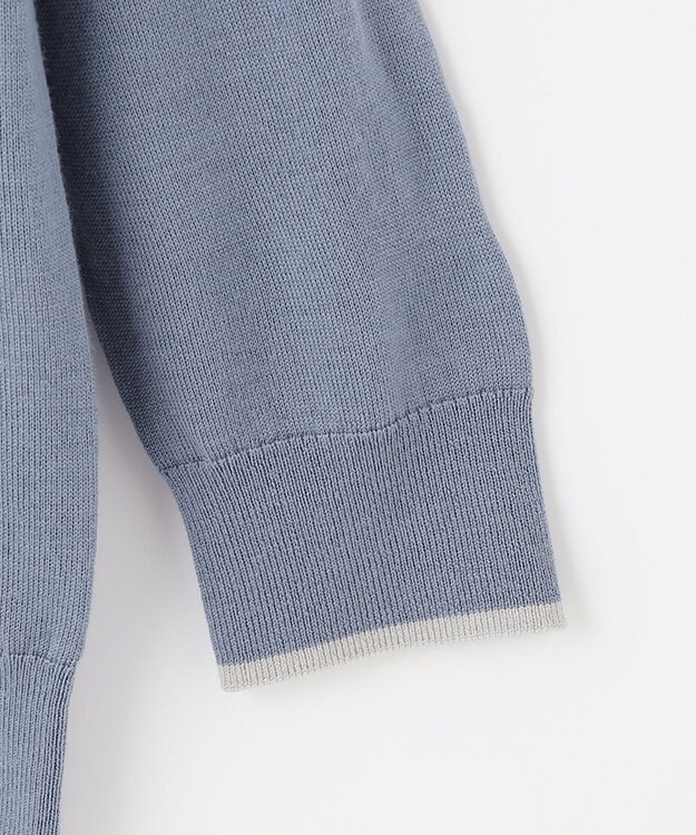 J.PRESS LADIES 【洗える】トリムツイン ニット サックスブルー系