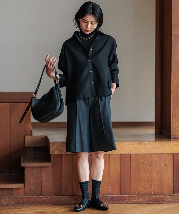 23区 S 【CLASSY.10月号掲載/洗える】TWマットクロス ハーフパンツ グレー系