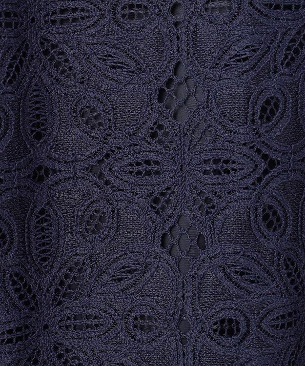 自由区 S 【洗える】フラワータイルレース ワンピース インディゴブルー