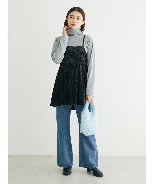 Green Parks ・ＥＬＥＮＣＡＲＥ　ＤＵＥクラッシュベロアキャミチュニック Black