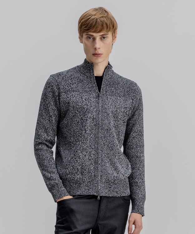 JOSEPH HOMME シルクバルキーハニカム　ジップアップニット