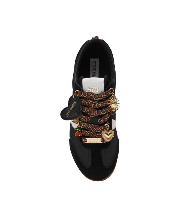STEVE MADDEN BASSETT チャーム付きローカットスニーカー ブラックホワイト