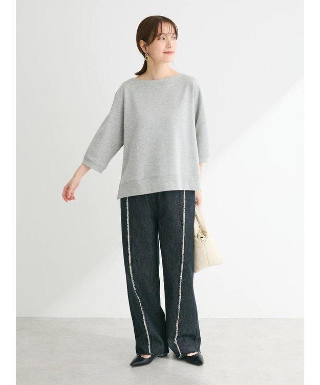 Green Parks ・Double Flags デニムフリンジラインパンツ Black