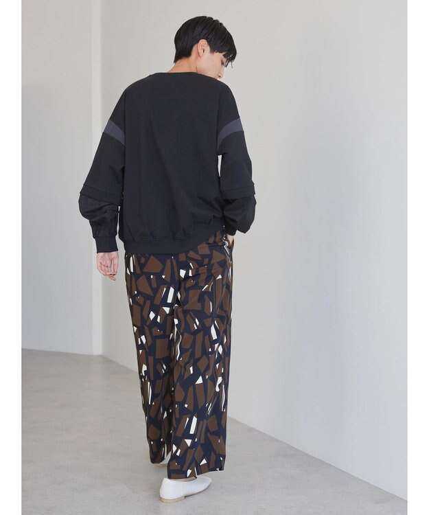 AMERICAN HOLIC 袖異素材ミニ裏毛プルオーバー Black