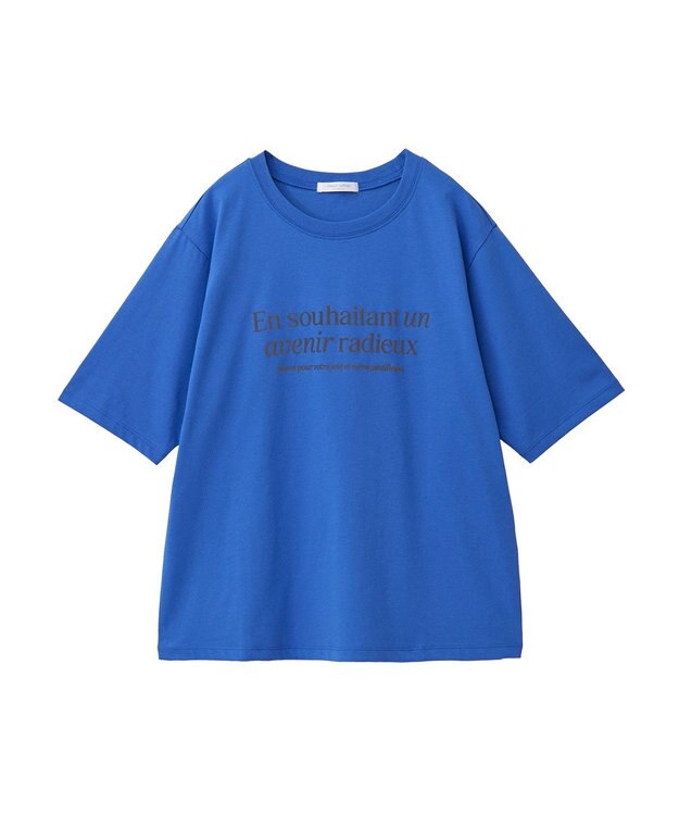 Green Parks ５分袖フロッキーロゴプリントＴＥＥ Blue