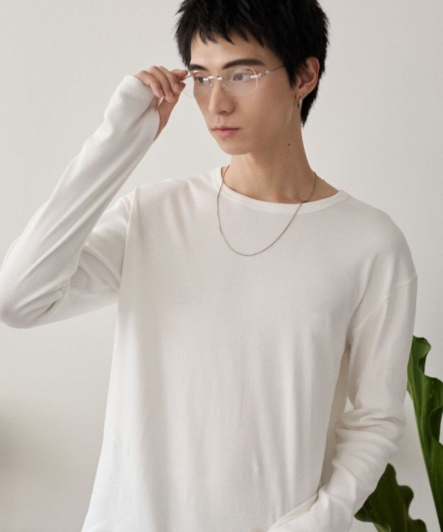 WEGO タイトフィットリブT（長袖） ホワイト