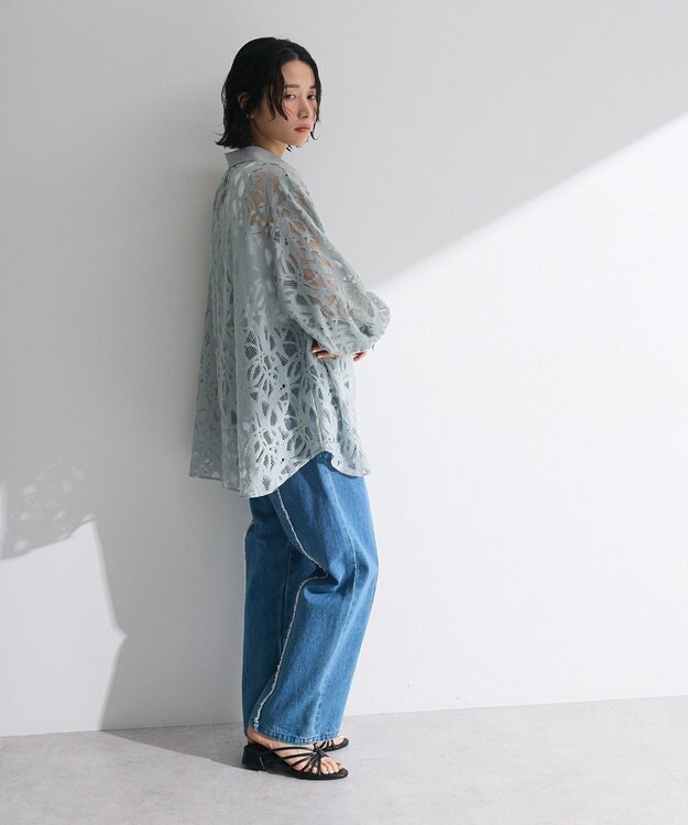 Green Parks ・ＥＬＥＮＣＡＲＥ　ＤＵＥ　総レースブラウス Sax