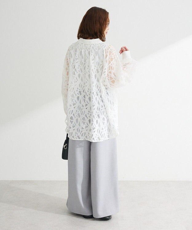 Green Parks ・ＥＬＥＮＣＡＲＥ　ＤＵＥ　総レースブラウス Sax