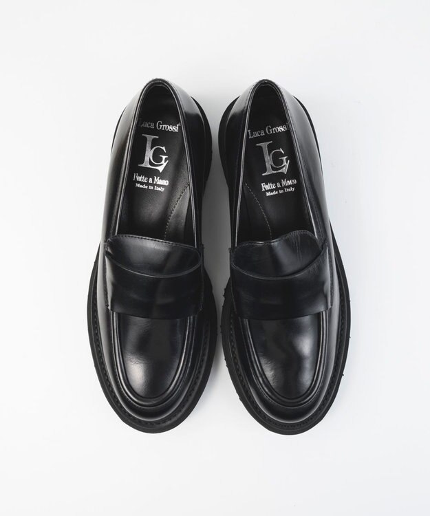 BONTRE 【LucaGrossi/ルカグロッシ】厚底コインローファー/G815M-UA ブラックスムース