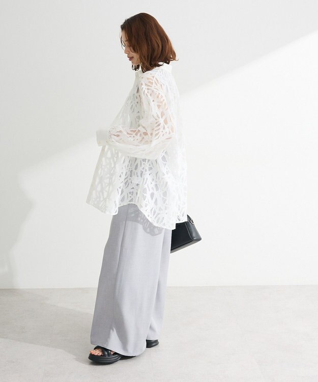 Green Parks ・ＥＬＥＮＣＡＲＥ　ＤＵＥ　総レースブラウス Sax