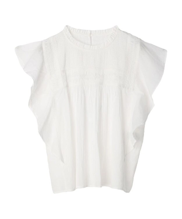 Green Parks Ｉ　フリルノースリーブブラウス Off White