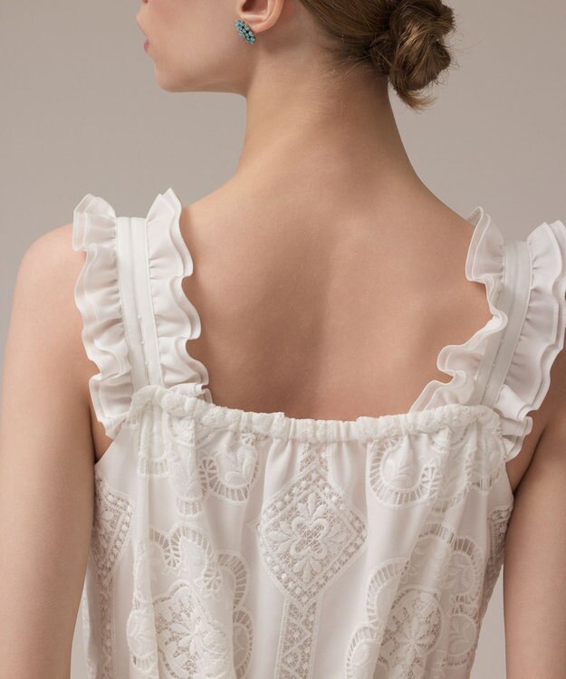 GRACE CONTINENTAL カットワーク刺繍ワンピース ホワイト