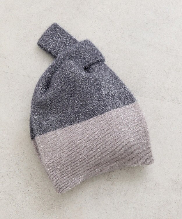 earth music&ecology バイカラーキラキラニットハンドバッグ Gray