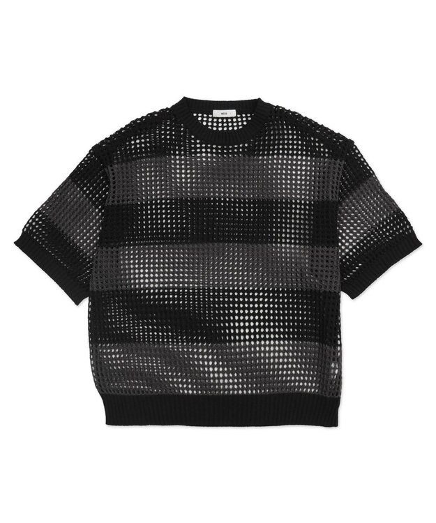 WEGO 【３点SET】アンサンブルメッシュニットプルオーバー（SS） ブラックボーダー