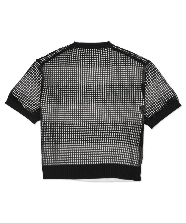 WEGO 【３点SET】アンサンブルメッシュニットプルオーバー（SS） ブラックボーダー