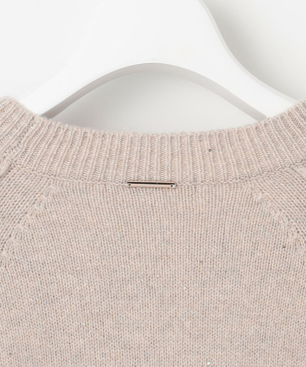 自由区 S 【カタログ掲載】ウールカシミヤブレンドスパンコールラグランスリーブ ニット ベージュ