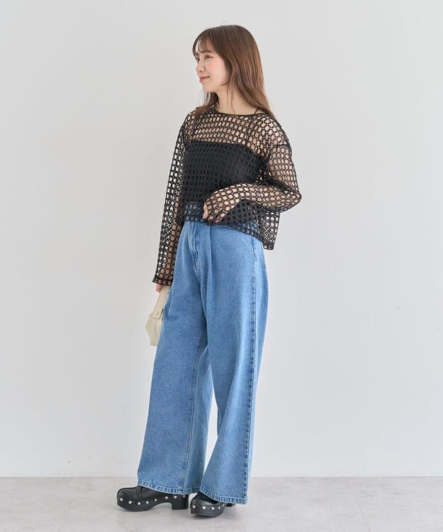 Green Parks ・ＳＵＧＡＲ　ＳＰＯＯＮ　２ｗａｙフラワーメッシュカーデ Black