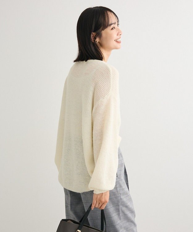 Green Parks シアーゆったりニットプルオーバー Off White