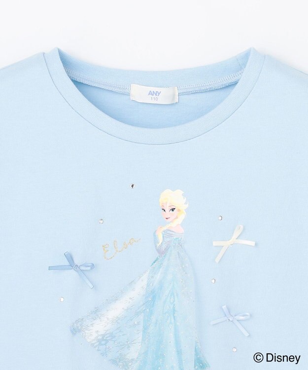 ANY KIDS 【ディズニー/FROZEN】【綿100%】袖チュール Tシャツ サックスブルー（「エルサ」）