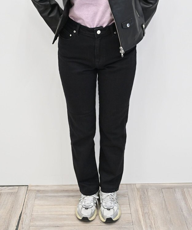 caqu Slim boy`s 程よいフィット感のボーイフィットデニム black 1year