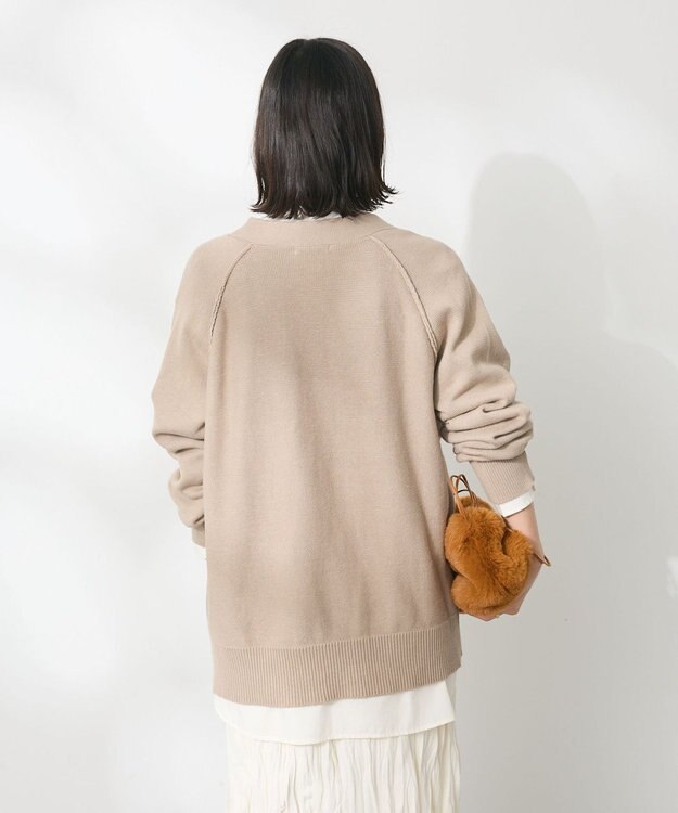 CRAFT STANDARD BOUTIQUE アウトリンキングニットカーディガン Gray Beige
