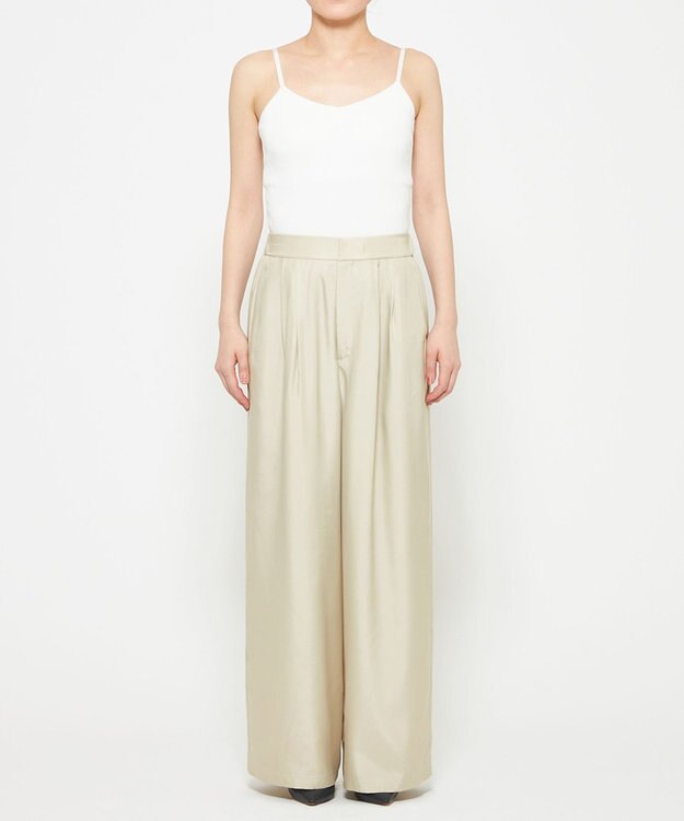 uncrave 【新色追加！】フィブリルシャンブレー ワイドパンツ ライトベージュ