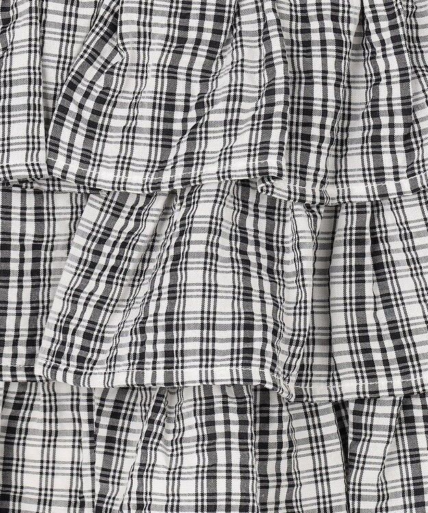 ANY KIDS 【洗濯機可能】ティアード チェックスカパン ブラック