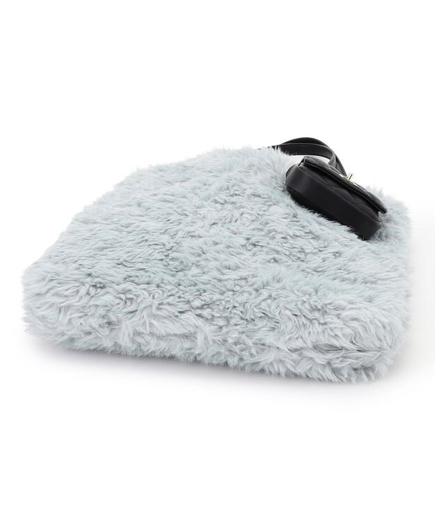 23区 フェイクファー トートバッグ サックスブルー系