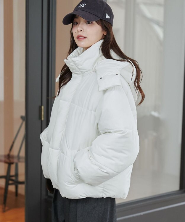 WEGO 【2WAYフード取り外し可能/あったかい】２WAYパディングブルゾン ホワイト