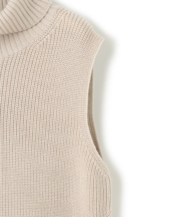 23区 【洗える】ウールコード タートルネック ニットベスト ベージュ系
