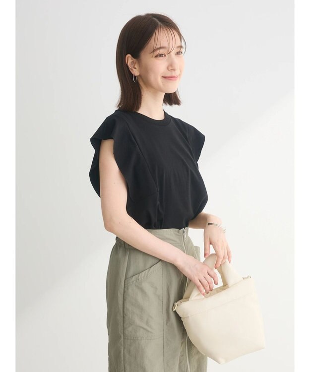 Green Parks ・ＳＵＧＡＲ　ＳＰＯＯＮ【ＣＯＯＬ】フレンチスリーブＴＥＥ Black