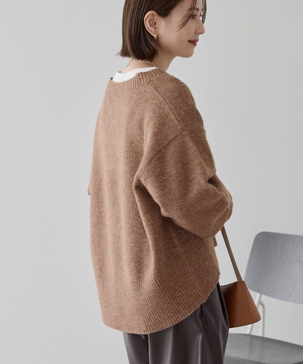 AMERICAN HOLIC ワイドリブVネックプルオーバー Brown