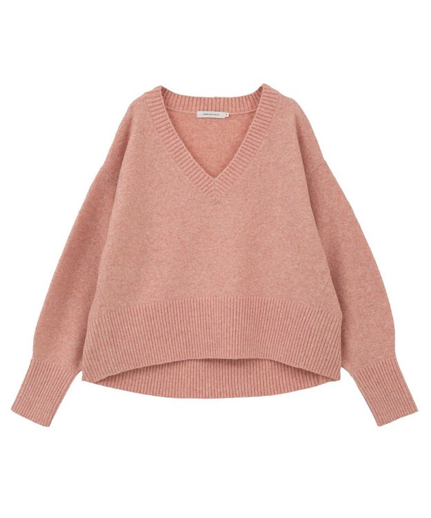 AMERICAN HOLIC ワイドリブVネックプルオーバー Pink