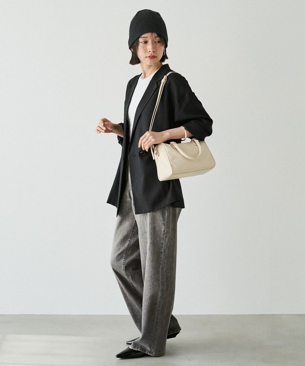 russet 《composition》レザー2WAYミニボストンバッグ(CE-1684) Ivory