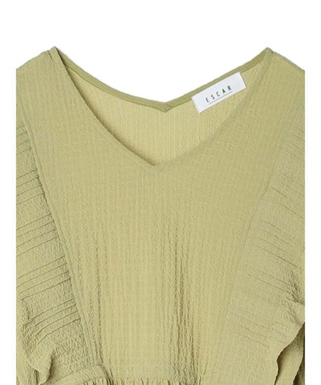 Green Parks ■ＥＳＣＡＲ　ピンタックフレアスリーブワンピース Lime Green