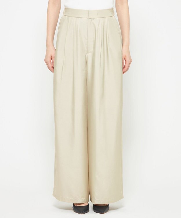 uncrave 【新色追加！】フィブリルシャンブレー ワイドパンツ ライトベージュ