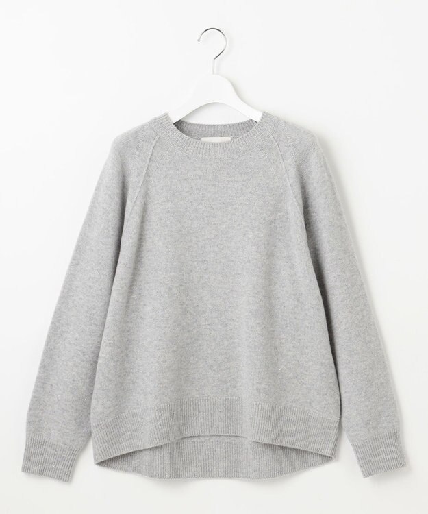 自由区 S 【カタログ掲載】ウールカシミヤブレンドスパンコールラグランスリーブ ニット グレー