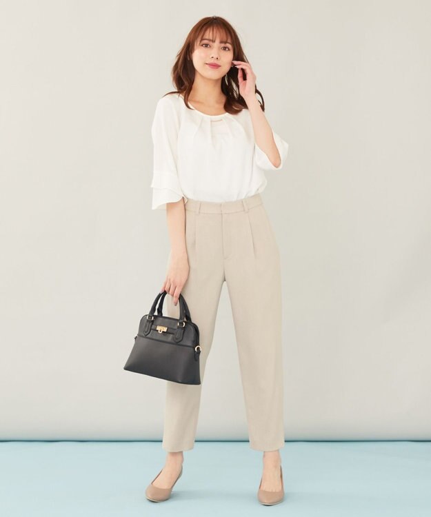 ANY SIS 【セットアップ対応】スラブツイルストレッチ パンツ ベージュ