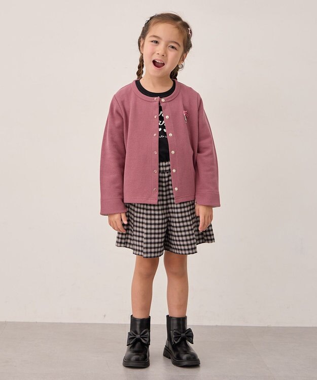 ANY KIDS 【WEB限定】7days プリント 長袖Tシャツ ブラック×ロゴ