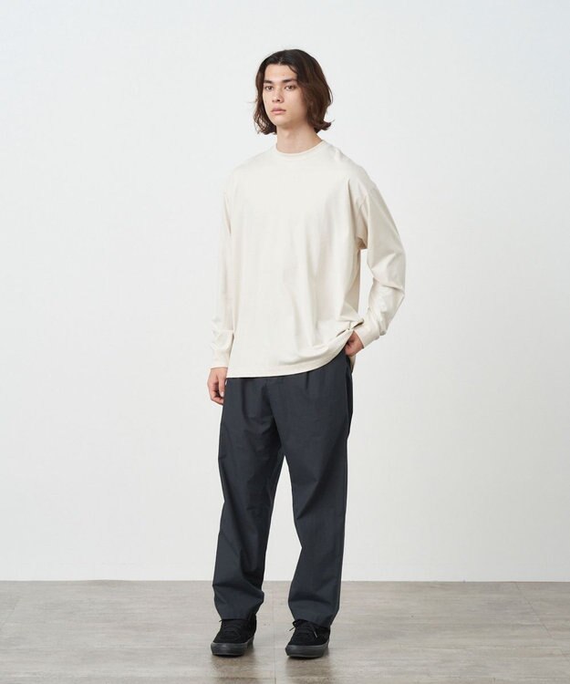 ATON 48/2 NATURAL DYE COTTON | オーバーサイズ L/S Tシャツ - UNISEX WARM WHITE