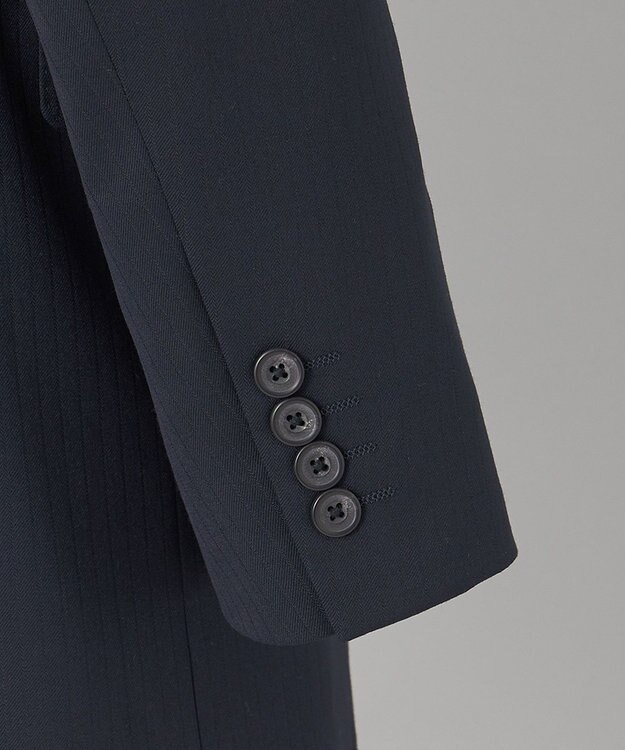 GOTAIRIKU オールシーズン対応【御幸毛織】WOOL×SOLOTEX ストレッチスーツ（ネイビーストライプ） ネイビー系1