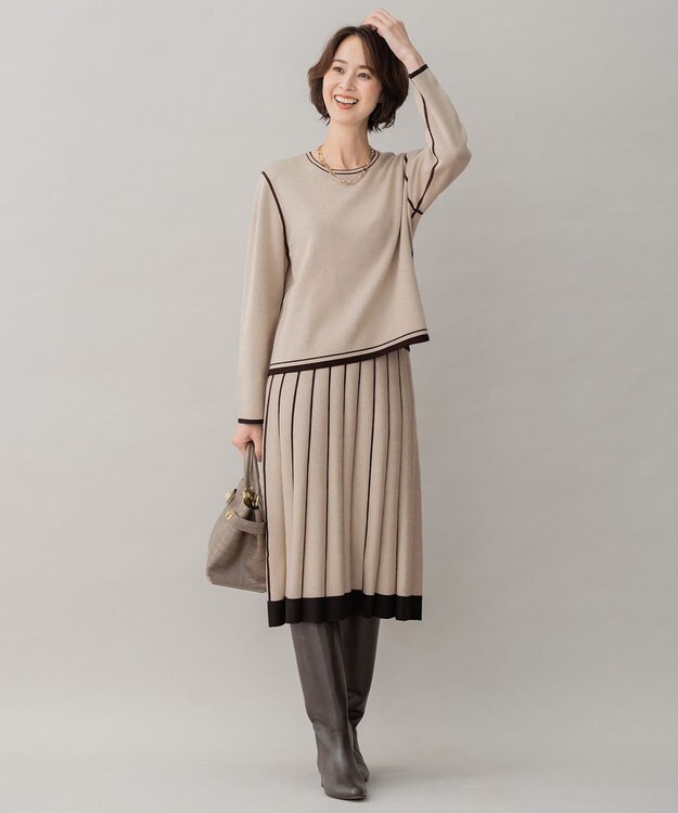 自由区 【ご好評につきWEBのみ新色追加/洗える/マルチウェイ】リバーシブルニット セットアップ ブラウン系