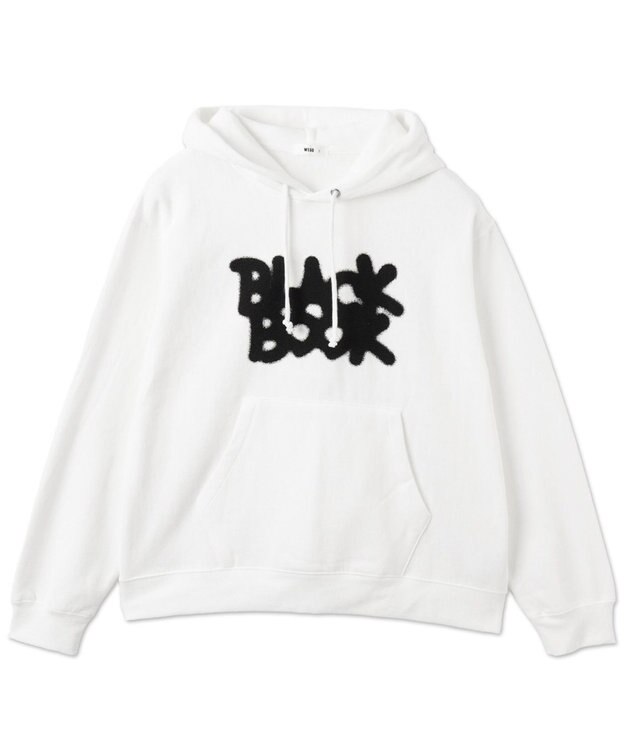 WEGO 【ユニセックス着用ITEM/裏起毛/SMLサイズ展開】リラックスフィットスプレーグラフィックパーカー ホワイト