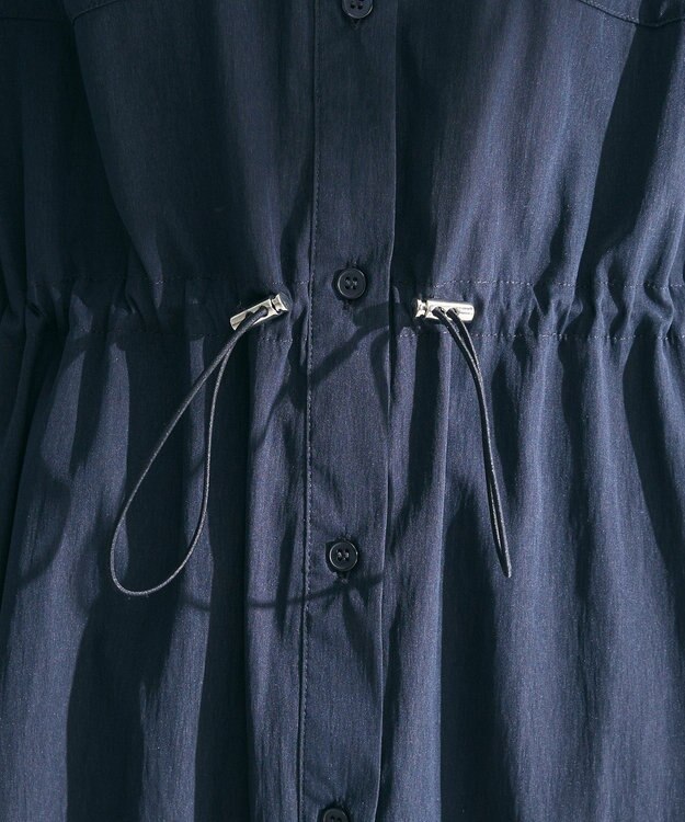 Green Parks ミディ丈ミリタリーシャツワンピース Dark Navy