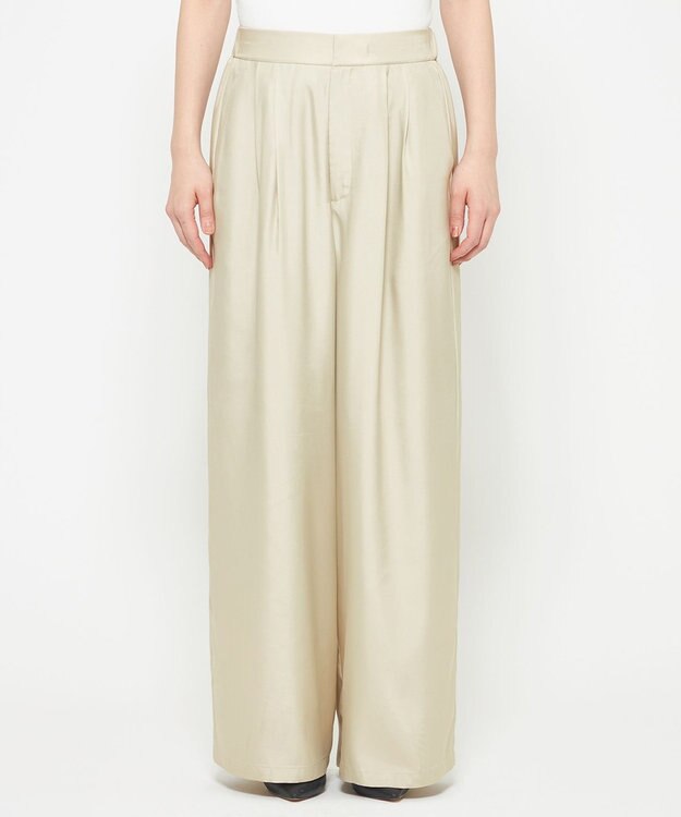 uncrave 【新色追加！】フィブリルシャンブレー ワイドパンツ ライトベージュ