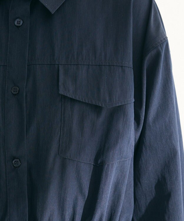 Green Parks ミディ丈ミリタリーシャツワンピース Dark Navy